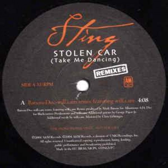 Sting "Stolen Car Take Me Dancing Remixes" (12")