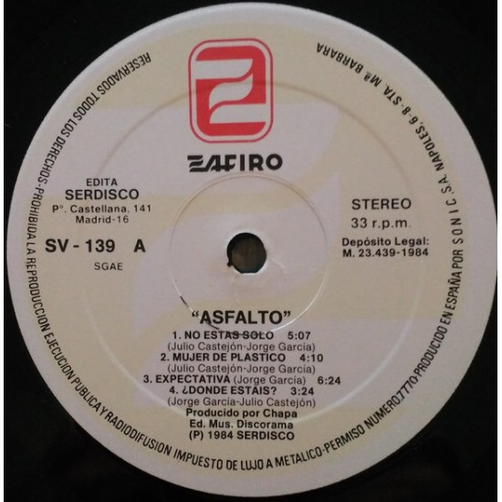 Asfalto ‎"Al Otro Lado" (LP - Gatefold) 