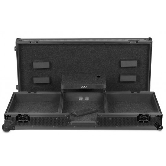 UDG Ultimate Flight Case Set Multi Format Turntable Battle & 10"/12" Mixer Black Plus (Bandeja para Portátil + Ruedas)