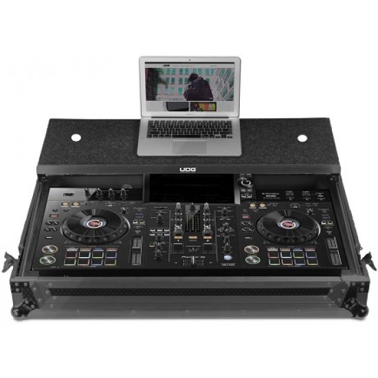 UDG Ultimate Flight Case Pioneer XDJ-RX3 Black Plus (Bandeja para Portátil y Ruedas)