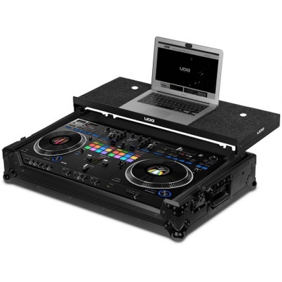 UDG Ultimate Flight Case Pioneer DDJ-REV7 Black Plus (Bandeja para Portátil y Ruedas)