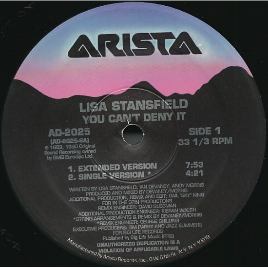 Lisa Stansfield ‎''You Can't Deny It'' (12'') 