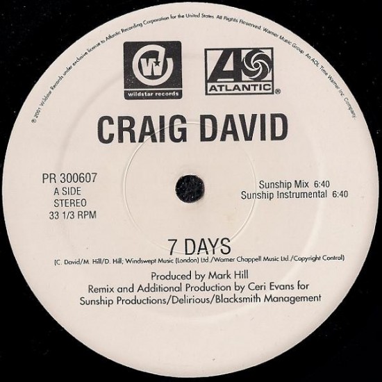 Craig David - 7 Days (12" - Promo) Craig David - 7 Days (12" - Promo)