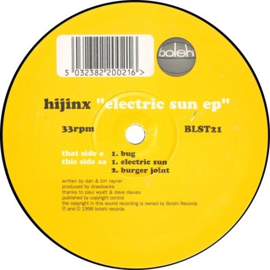 Hijinx ‎"Electric Sun EP" (12")
