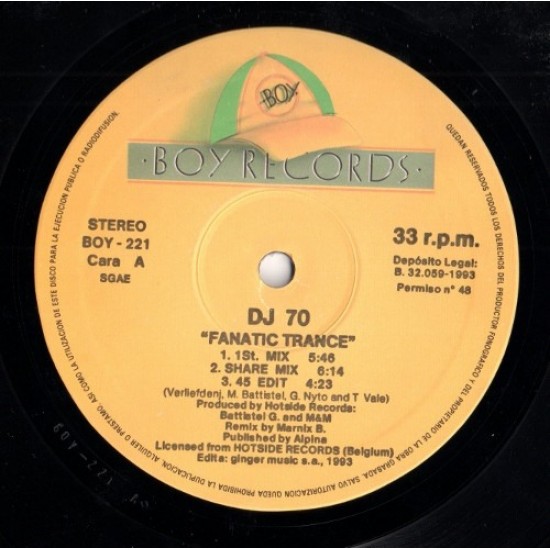 DJ 70 ‎- Fanatic Trance (12")