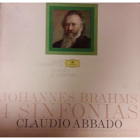 Johannes Brahms, Claudio Abbado, Orquesta Filarmónica de Viena, Orquesta Filarmónica de Berlín, Orquesta Nacional de Dresde, Orquesta Sinfónica de Londres - 4 Sinfonías (4xLP - Compilation - Box Set) Johannes Brahms, Claudio Abbado, Orquesta Filarmónica de Viena, Orquesta Filarmónica de Berlín, Orquesta Nacional de Dresde, Orquesta Sinfónica de Londres - 4 Sinfonías (4xLP - Compilation - Box Set)