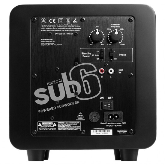 Kanto Sub6 Matte Black Vinyl