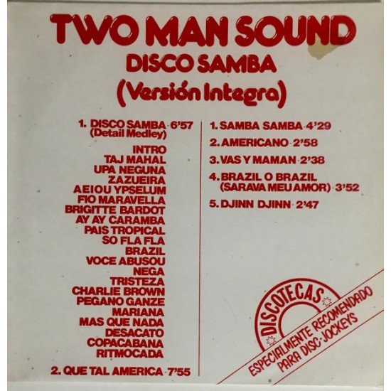 Two Man Sound - Disco Samba (Versión Integra) (LP) Two Man Sound - Disco Samba (Versión Integra) (LP)