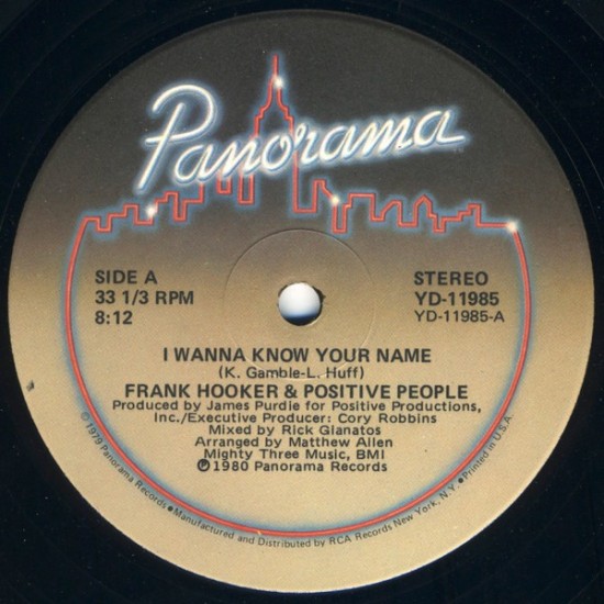 Frank Hooker & Positive People "I Wanna Know Your Name" (12")