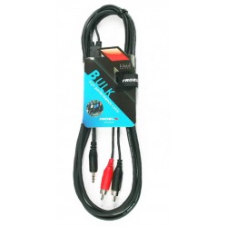 Cable Proel JACK 3.5 (minijack) - 2xRCA Male (3 metros) Cable Proel JACK 3.5 (minijack) - 2xRCA Male (3 metros)
