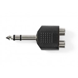 Conector Adaptador ABS 2 x RCA hembra - jack estéreo macho Negro Conector Adaptador ABS 2 x RCA hembra - jack estéreo macho Negro
