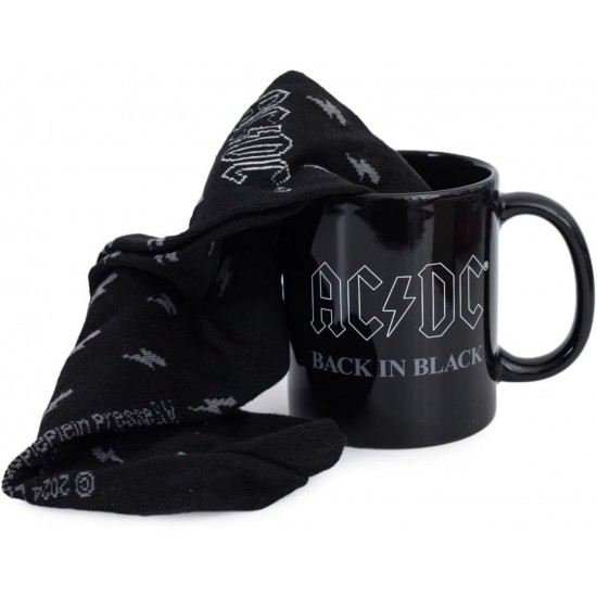 AC/DC - Back In Black Gift Set (Taza + Calcetines)