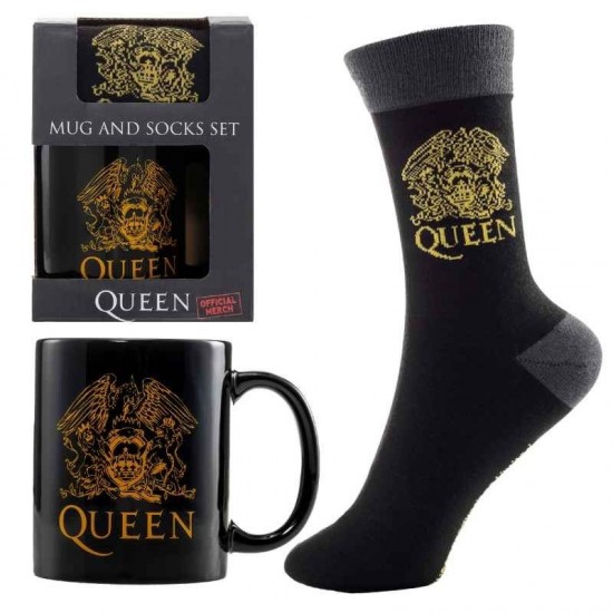Queen - Logo Gift Set (Taza + Calcetines)