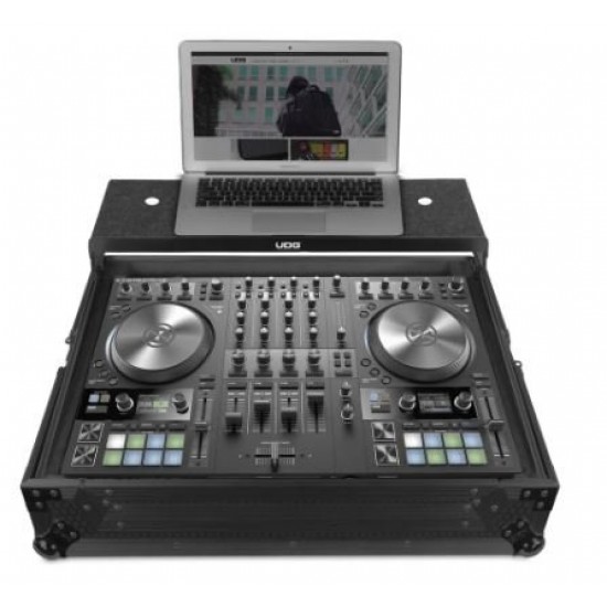 UDG Ultimate Flight Case NI Traktor Kontrol S4 MK3 Black Plus (Laptop Shelf)
