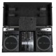 UDG Ultimate Flight Case Set Pioneer DJ PLX-CRSS12 & 10"/12" Mixer Black Plus (Laptop Shelf + Wheels)