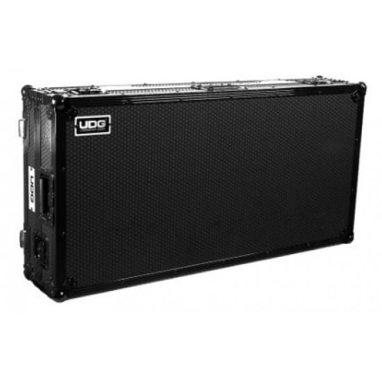 UDG Ultimate Flight Case Set Pioneer DJ PLX-CRSS12 & 10"/12" Mixer Black Plus (Laptop Shelf + Wheels)