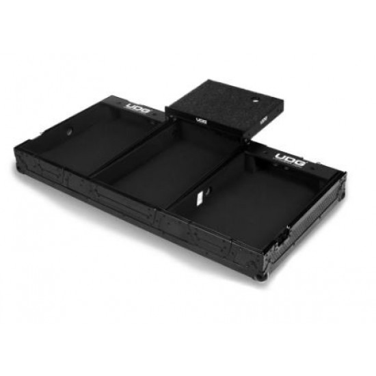 UDG Ultimate Flight Case Set Pioneer DJ PLX-CRSS12 & 10"/12" Mixer Black Plus (Laptop Shelf + Wheels)