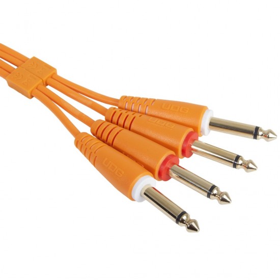 Cable UDG Ultimate (2xJACK 6.3 - 2xJACK 6.3) Naranja 3m