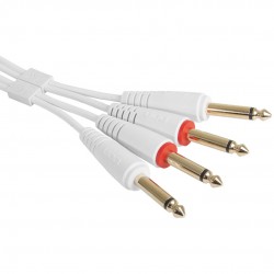 Cable UDG Ultimate (2xJACK 6.3 - 2xJACK 6.3) Blanco 3m Cable UDG Ultimate (2xJACK 6.3 - 2xJACK 6.3) Blanco 3m