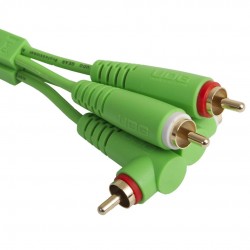 Cable UDG Ultimate (2xRCA recto - 2xRCA ángulo) Verde 3m Cable UDG Ultimate (2xRCA recto - 2xRCA ángulo) Verde 3m