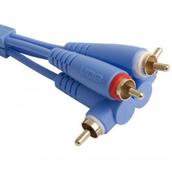 Cable UDG Ultimate (2xRCA recto - 2xRCA ángulo) Azul 3m Cable UDG Ultimate (2xRCA recto - 2xRCA ángulo) Azul 3m