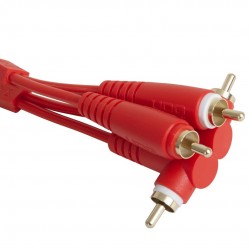 Cable UDG Ultimate (2xRCA recto - 2xRCA ángulo) Rojo 3m Cable UDG Ultimate (2xRCA recto - 2xRCA ángulo) Rojo 3m