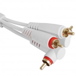 Cable UDG Ultimate (2xRCA recto - 2xRCA ángulo) Blanco 3m Cable UDG Ultimate (2xRCA recto - 2xRCA ángulo) Blanco 3m