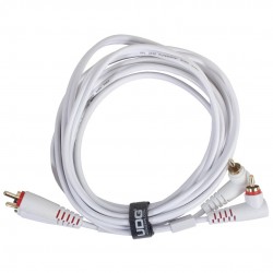 Cable UDG Ultimate (2xRCA recto - 2xRCA ángulo) Blanco 3m Cable UDG Ultimate (2xRCA recto - 2xRCA ángulo) Blanco 3m