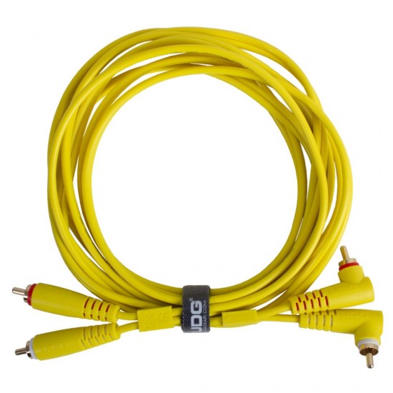 Cable UDG Ultimate (2xRCA recto - 2xRCA ángulo) Amarillo 3m