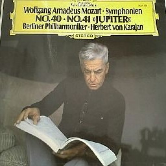 Wolfgang Amadeus Mozart, Berliner Philharmoniker, Herbert von Karajan ‎"Symphonies 40 & 41 "Jupiter"" (LP)