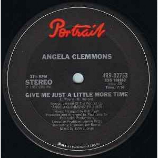 Angela Clemmons ‎"Give Me Just A Little More Time" (12")