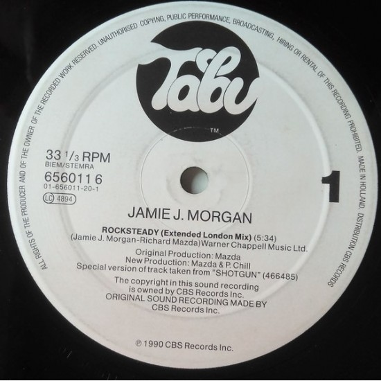 Jamie J. Morgan ‎"Rocksteady" (12")