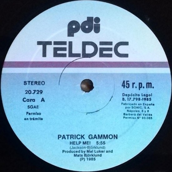 Patrick Gammon ‎"Help Me! / Tough Luck" (12")