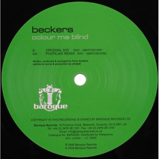 Beckers ‎"Colour Me Blind" (12")