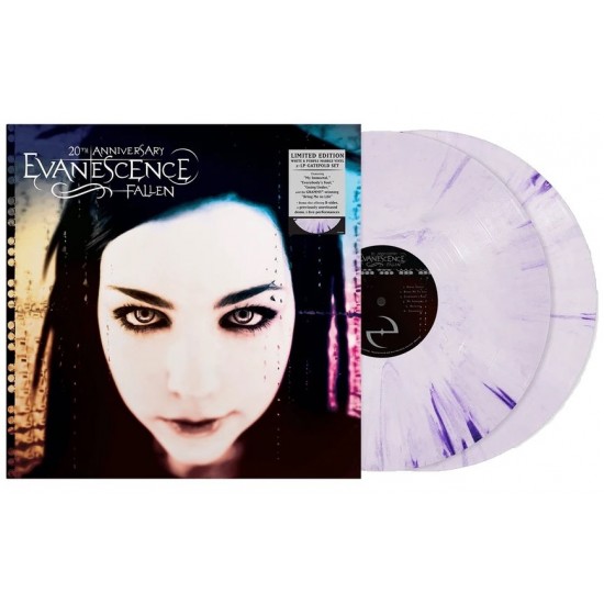 Evanescence ‎"Fallen" (2xLP - Rainbow-Foil Cover - 20th Anniversary Limited Edition - White and Purple Marbled)