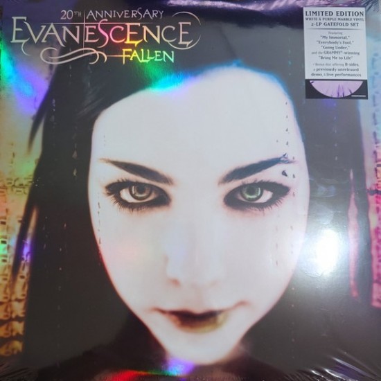 Evanescence ‎"Fallen" (2xLP - Rainbow-Foil Cover - 20th Anniversary Limited Edition - White and Purple Marbled)