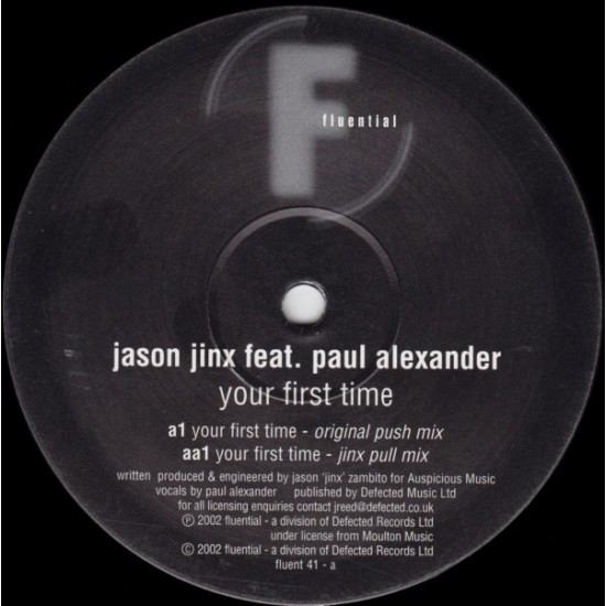 Jason Jinx Feat. Paul Alexander ‎"Your First Time" (12") 