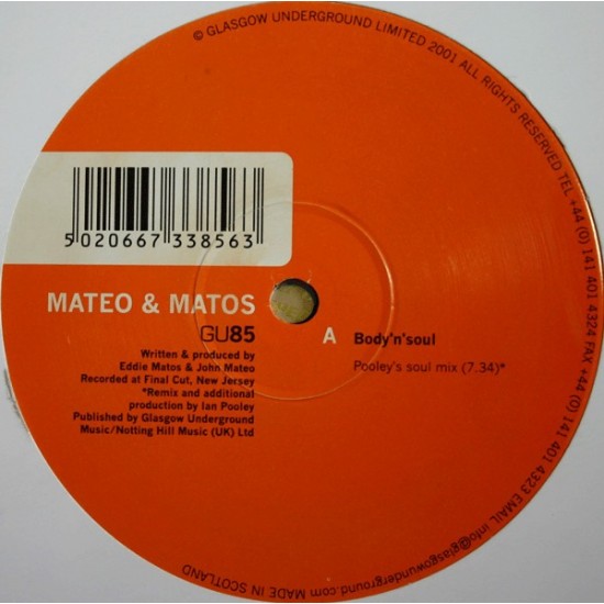 Mateo & Matos ‎"Body 'N' Soul" (12")