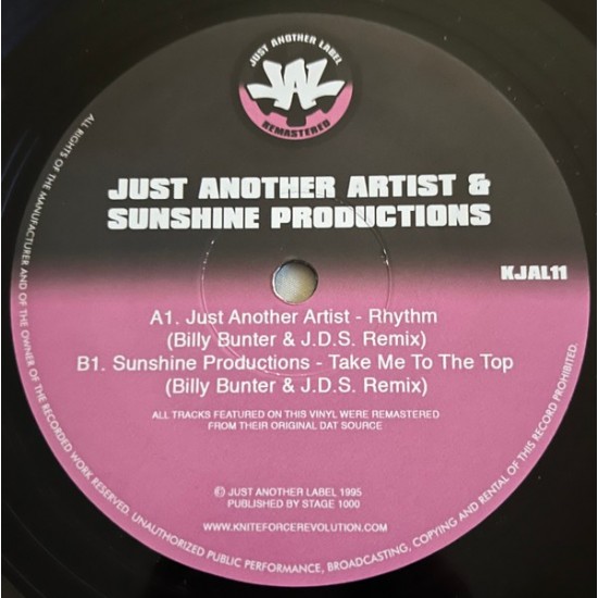 Just Another Artist / Sunshine Productions ‎"Rhythm / Take Me To The Top (Remixes)" (10" - Remastered)