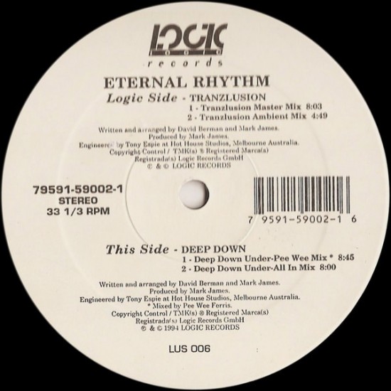 Eternal Rhythm ‎"Tranzlusion / Deep Down" (12")