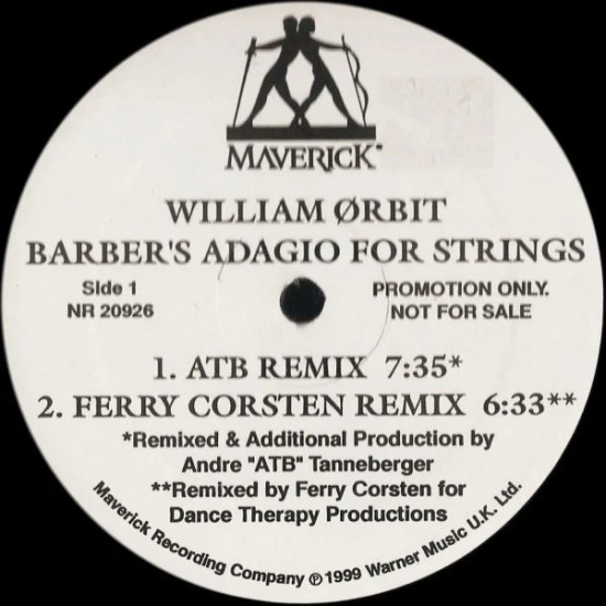 William Orbit ‎"Barber's Adagio For Strings" (12")