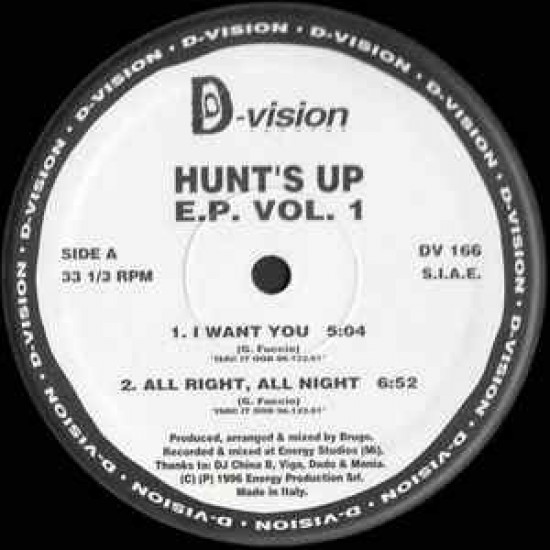 Hunt's Up ‎"E.P. Vol. 1" (12")