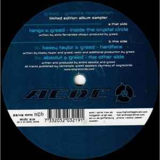 Greed ‎"Greed’s Temptation Limited Edition Vinyl Sampler" (12")