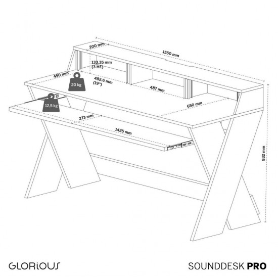 Glorious Sound Desk Pro (color Nogal)