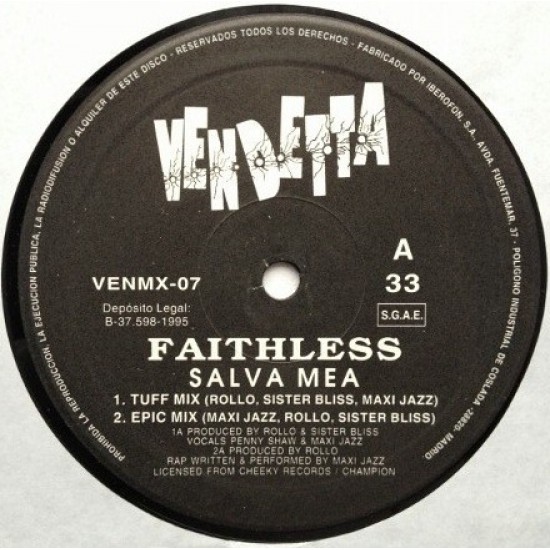 Faithless ‎"Salva Mea (Save Me)" (12")