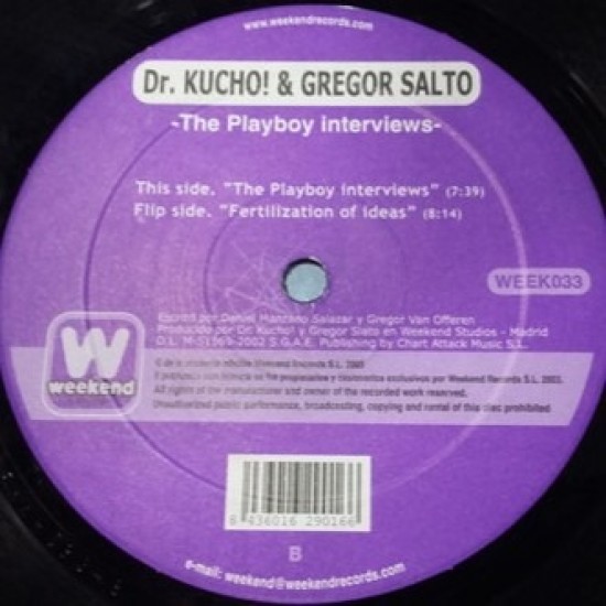 Dr. Kucho! & Gregor Salto ‎"Fertilization Of Ideas / The Playboy Interviews" (12")