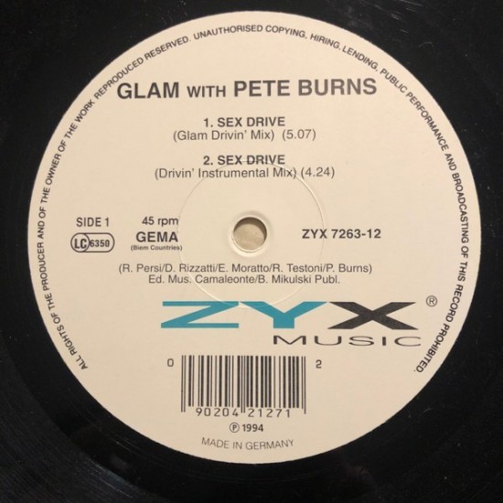 Glam With Pete Burns ‎"Sex Drive" (12")