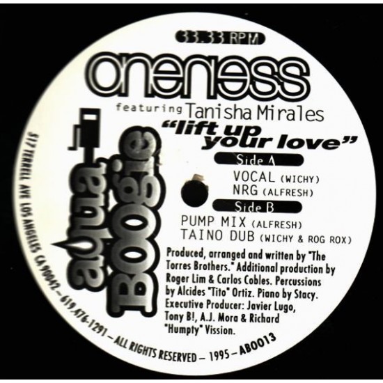 One Ness feat. Tanisha Mirales ‎"Lift Up Your Love" (12")