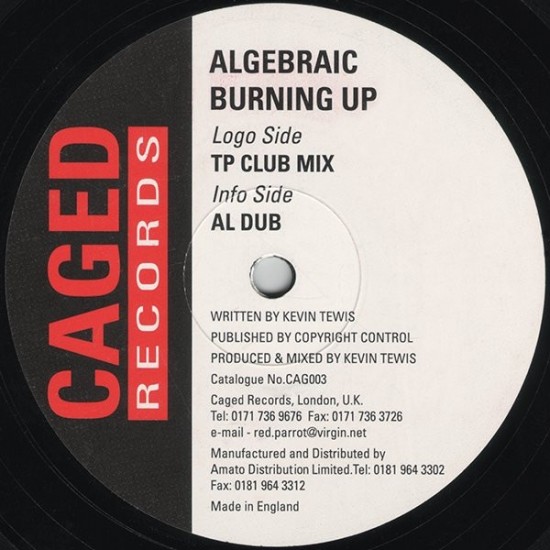 Algebraic ‎"Burning Up" (12")