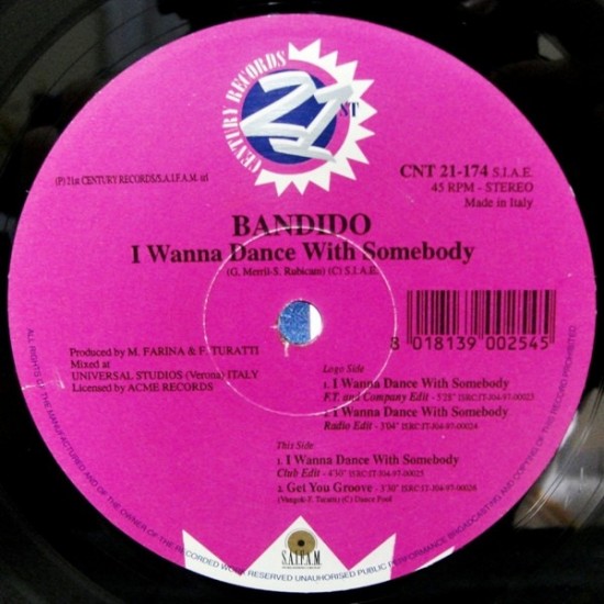 Bandido ‎"I Wanna Dance With Somebody" (12")